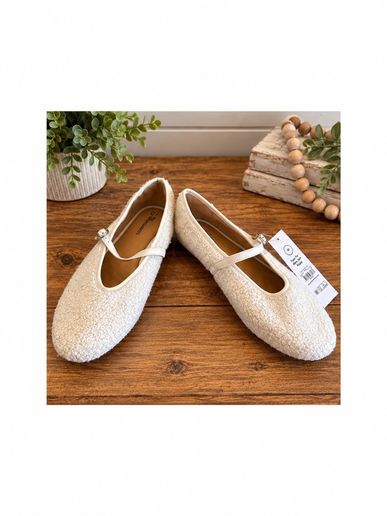 No Boundaries Shoes - No Boundaries Cream Textured Mary Jane Flats
